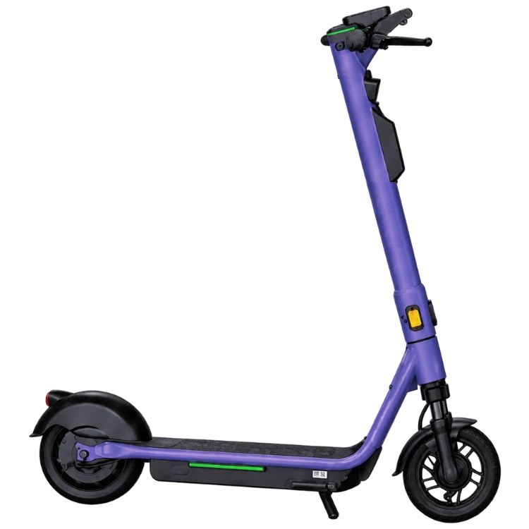 Fox E-Scooter Seitenprofil mit lila Rahmen